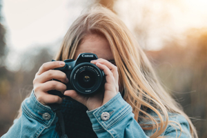 Woman with camera